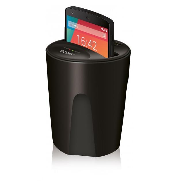 Поставка за безжично зареждане за кола за Qi съвместими устройства - Zens Induction Wireless Charger Cup Holder Pad | JAR Computers Поставка за безжично зареждане за кола за Qi съвместими устройства - Zens Induction Wireless Charger Cup Holder Pad