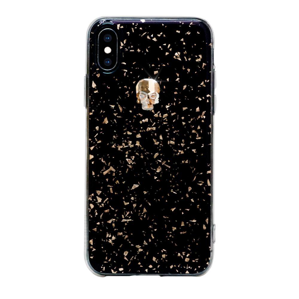 Силиконов (TPU) калъф с череп от кристали Сваровски за iPhone XS, iPhone X - Bling My Thing TPU Treasure Gold Skull Swarovski (черен) | JAR Computers Силиконов (TPU) калъф с череп от кристали Сваровски за iPhone XS, iPhone X - Bling My Thing TPU Treasure Gold Skull Swarovski (черен)