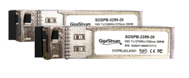 10G SFP+ МОДУЛИ КОМПЛЕКТ GigaStream BIDI-10G-SFP-10 A и B - 10km single-mode Transceiver with DDM