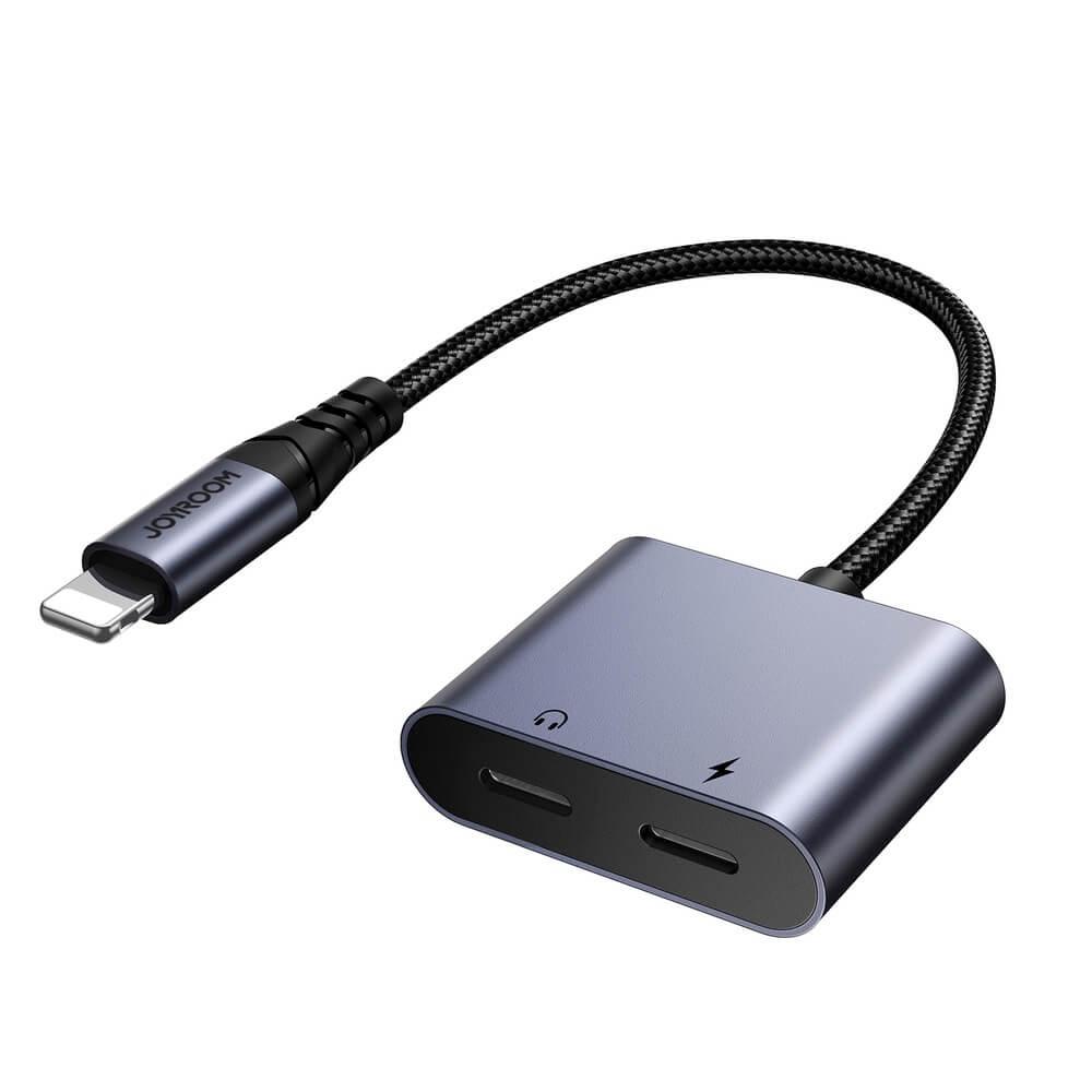 Двоен Lightning адаптер за устройства с Lightning порт - Joyroom SY-L02 Lightning to Double Lightning Adapter DAC (черен) | JAR Computers Двоен Lightning адаптер за устройства с Lightning порт - Joyroom SY-L02 Lightning to Double Lightning Adapter DAC (черен)