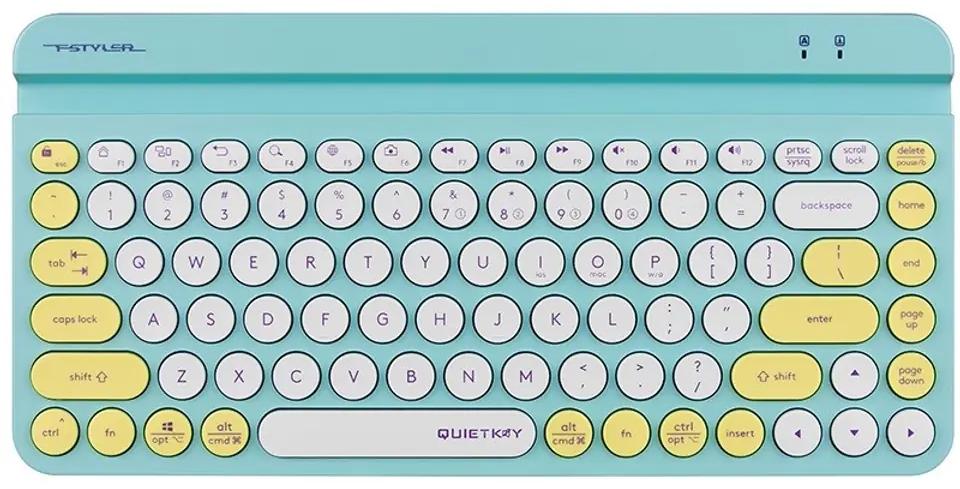 Клавиатура A4Tech - FStyler FBK30, безжична, QuietKey, авокадо зелена | JAR Computers Клавиатура A4Tech - FStyler FBK30, безжична, QuietKey, авокадо зелена