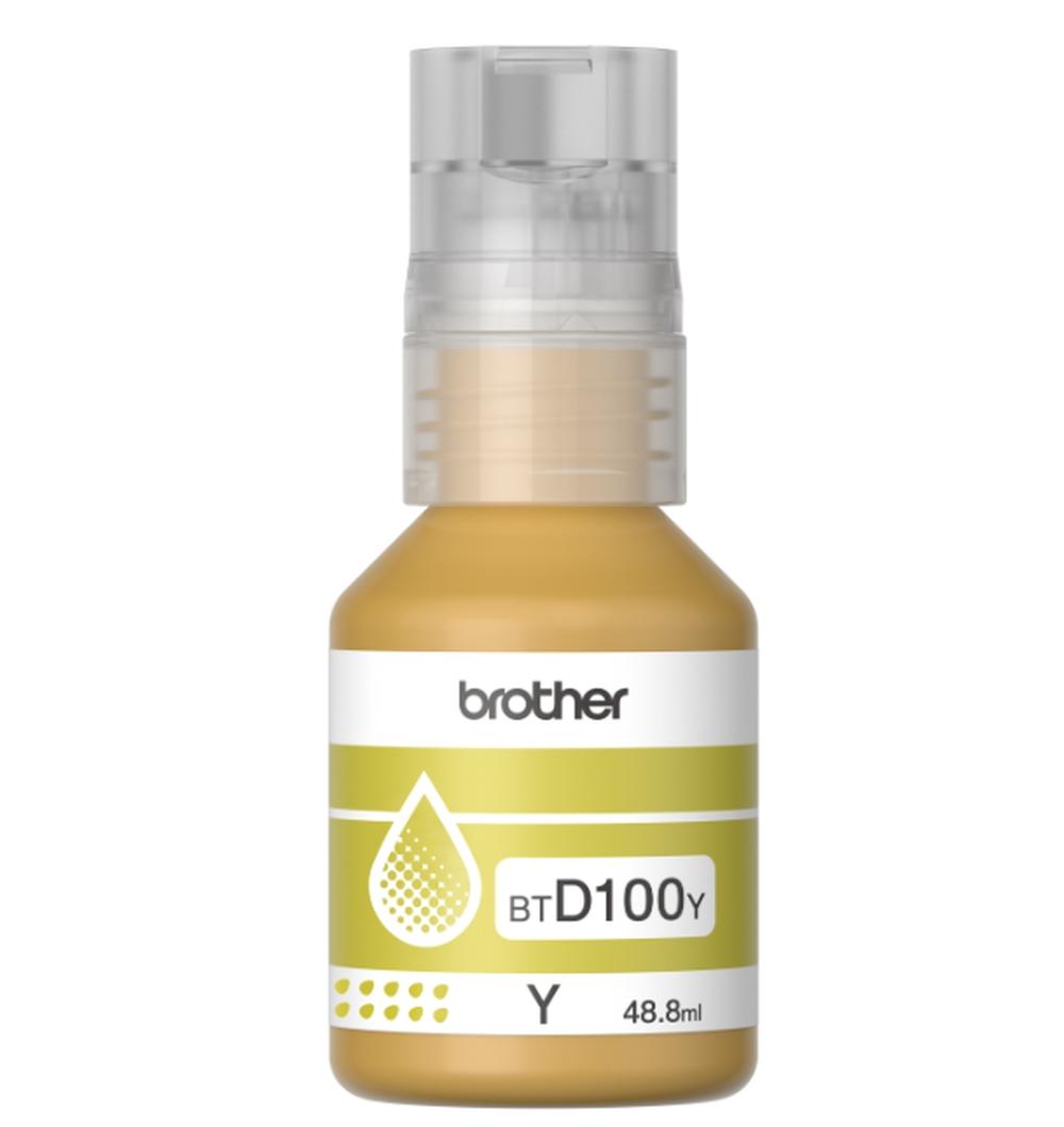 Мастилена бутилка Brother Yellow BT-D100Y за MFC-T930DW/DCP-T830DW/T730DW/T530DW/T430W/T230, 5000 к. | JAR Computers Мастилена бутилка Brother Yellow BT-D100Y за MFC-T930DW/DCP-T830DW/T730DW/T530DW/T430W/T230, 5000 к.