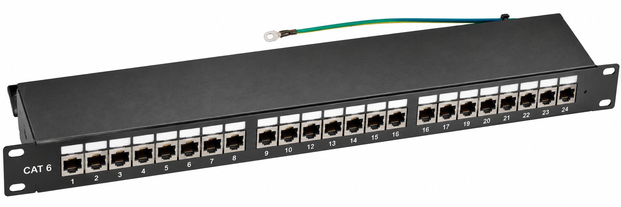 Пач панел 19", 24 портов STP Cat5e | JAR Computers Пач панел 19", 24 портов STP Cat5e