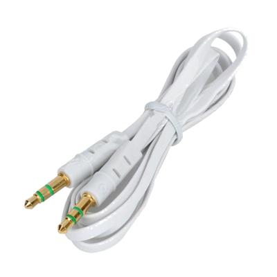Плосък 3.5 mm към 3.5 mm стерео аудио кабел - Flat Audio Cable (бял) | JAR Computers Плосък 3.5 mm към 3.5 mm стерео аудио кабел - Flat Audio Cable (бял)