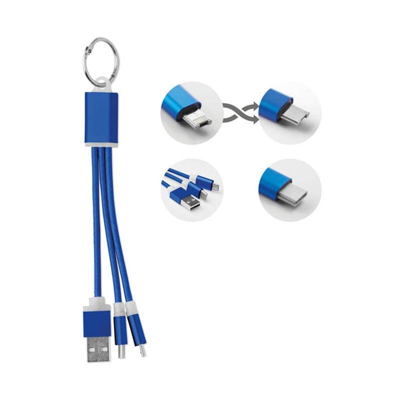 Rizo Кабел за зареждане, USB, Micro USB, USB Type-C, син | JAR Computers Rizo Кабел за зареждане, USB, Micro USB, USB Type-C, син
