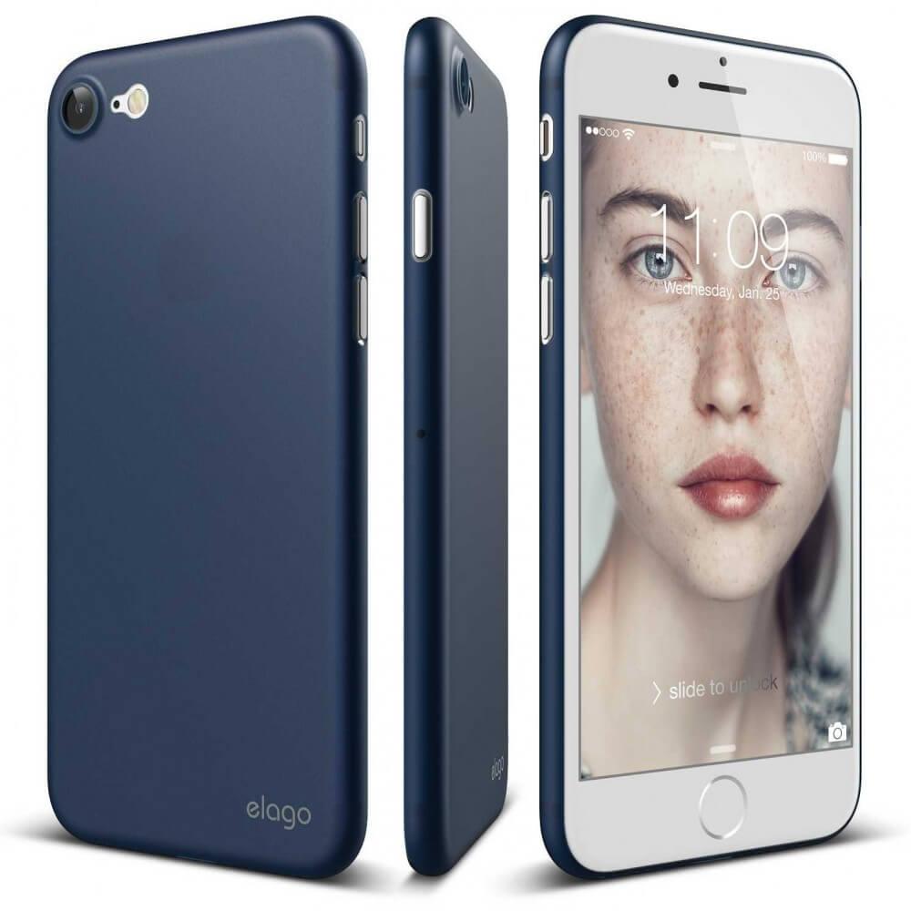 Тънък полипропиленов кейс (0.3 mm) и HD покритие за iPhone 8, iPhone 7 - Elago Inner Core Case (тъмносин) | JAR Computers Тънък полипропиленов кейс (0.3 mm) и HD покритие за iPhone 8, iPhone 7 - Elago Inner Core Case (тъмносин)