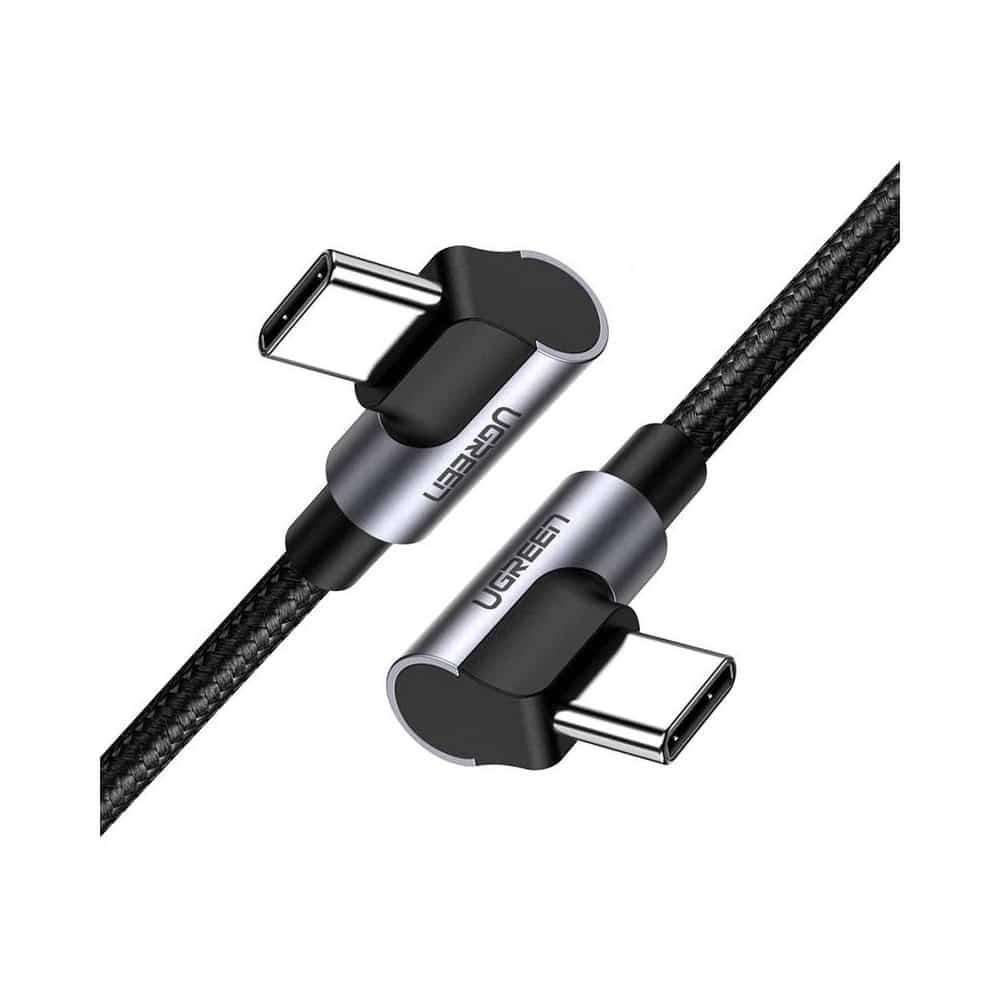 Ugreen USB-C to USB-C Angled Cable US323 PD 3A 60W 2m Black (70531) (UGR70531)