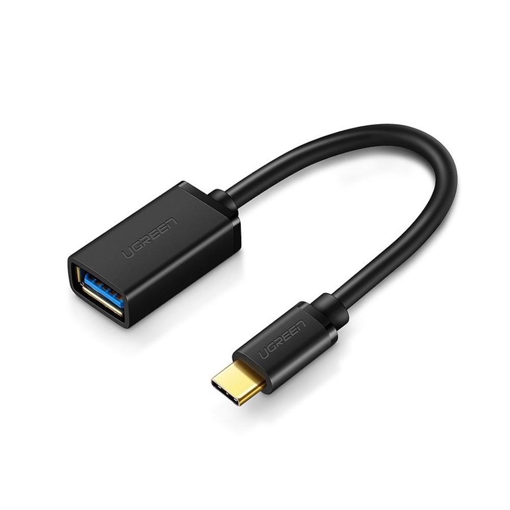 USB 3.0 адаптер за MacBook и устройства с USB-C порт - Ugreen USB-C to USB-A 3.0 OTG Adapter (черен) (15 см) | JAR Computers USB 3.0 адаптер за MacBook и устройства с USB-C порт - Ugreen USB-C to USB-A 3.0 OTG Adapter (черен) (15 см)
