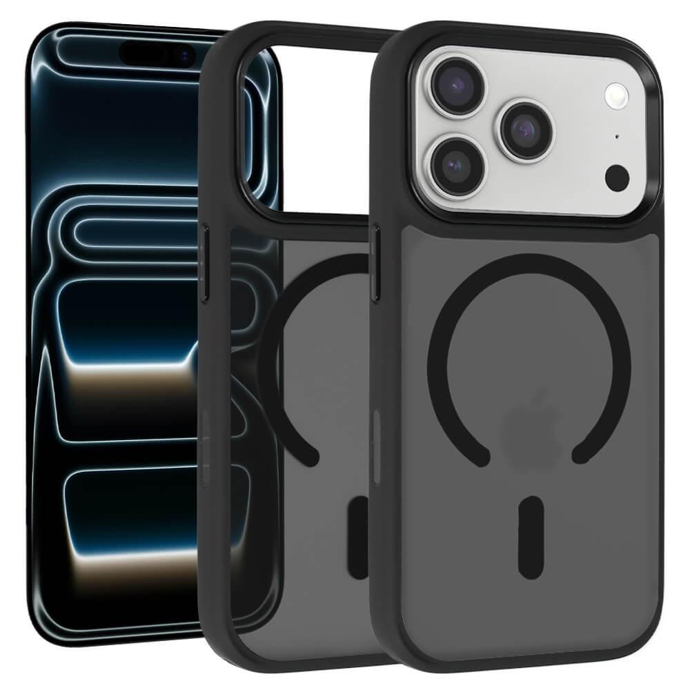 Хибриден удароустойчив кейс с MagSafe за iPhone 17 Pro - Liavec Cloudy Case with Metal Camera Frame (черен) | JAR Computers Хибриден удароустойчив кейс с MagSafe за iPhone 17 Pro - Liavec Cloudy Case with Metal Camera Frame (черен)