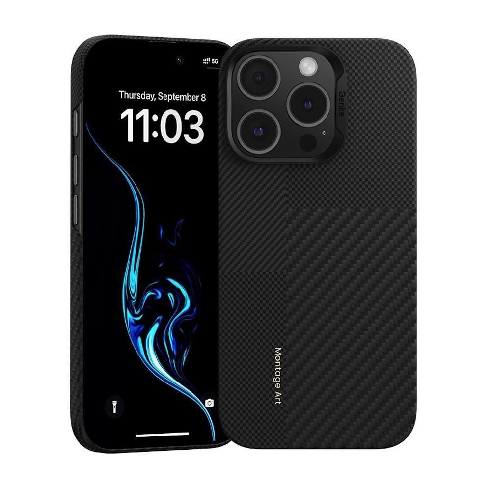 Кевларен кейс с MagSafe за iPhone 16 Pro Max - Benks Magnetic Montage Kevlar Case 600D (черен) | JAR Computers Кевларен кейс с MagSafe за iPhone 16 Pro Max - Benks Magnetic Montage Kevlar Case 600D (черен)