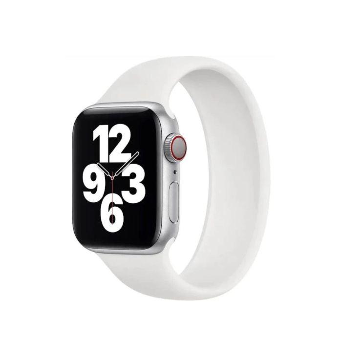Оригинална силиконова каишка за Apple Watch 44мм, 45мм, 46мм, Ultra, Ultra 2, Ultra 3 49 - Apple White Solo Loop Band Size 12 (разопакован) | JAR Computers Оригинална силиконова каишка за Apple Watch 44мм, 45мм, 46мм, Ultra, Ultra 2, Ultra 3 49 - Apple White Solo Loop Band Size 12 (разопакован)