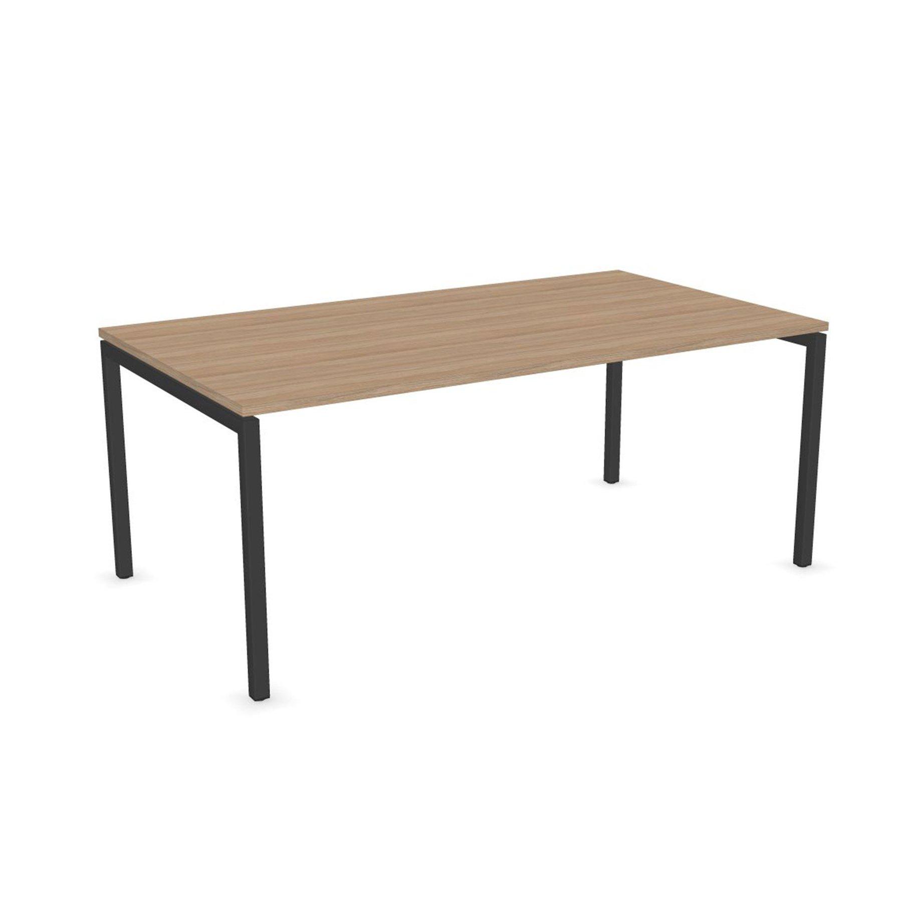 Бюро Narbutas Nova Executive, 1800 x 1000 x 740 mm, ПДЧ 25 mm, меламин кехлибарен дъб, тъмносив метал, крак тип U
