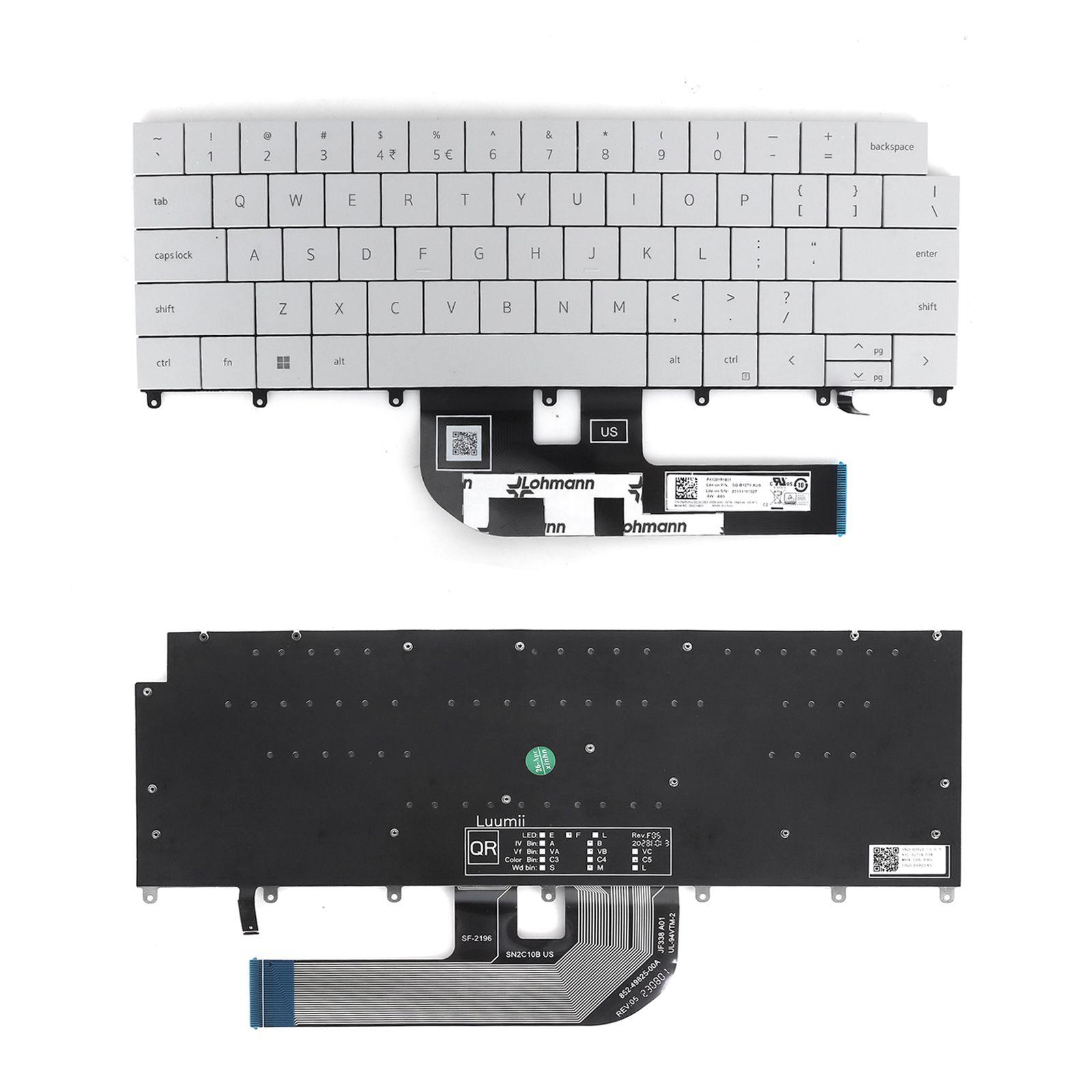 Клавиатура за лаптоп Dell XPS 14 9440 16 9640 Бяла с Подсветка | JAR Computers Клавиатура за лаптоп Dell XPS 14 9440 16 9640 Бяла с Подсветка