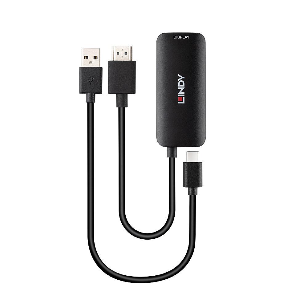 LINDY LNY-43423 :: HDMI към USB Type C конвертор с USB захранване | JAR Computers LINDY LNY-43423 :: HDMI към USB Type C конвертор с USB захранване