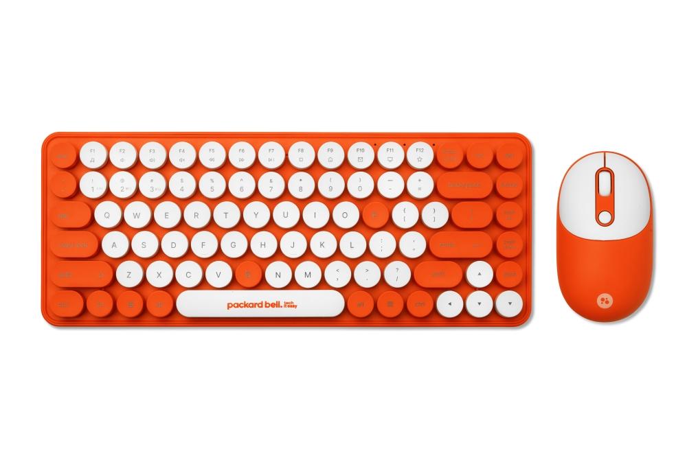 PackardBell The Dot Combo, PBA 600, BT Keyboard and mouse, Ergonomic Slim Design, Quiet Keys, US layout, Orange | JAR Computers PackardBell The Dot Combo, PBA 600, BT Keyboard and mouse, Ergonomic Slim Design, Quiet Keys, US layout, Orange