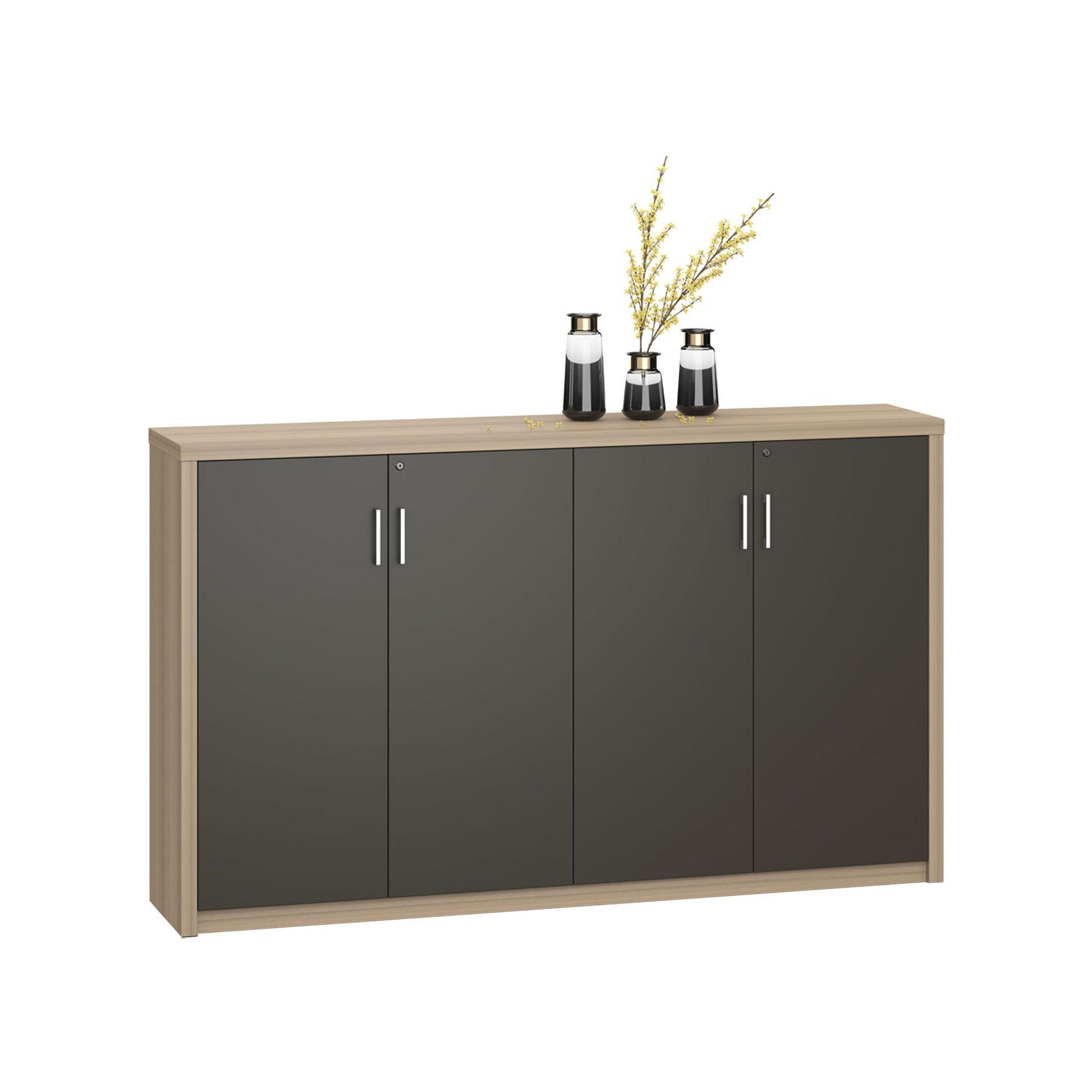 Шкаф RFG Milano, 2000 х 400 х 1200 mm, ПДЧ, светъл дъб и тъмносиво