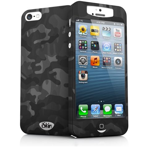 Тънък поликарбонатов кейс 0.4 мм. за iPhone 5, iPhone 5S, iPhone SE - iSkin Slims Black Camo (черен) | JAR Computers Тънък поликарбонатов кейс 0.4 мм. за iPhone 5, iPhone 5S, iPhone SE - iSkin Slims Black Camo (черен)