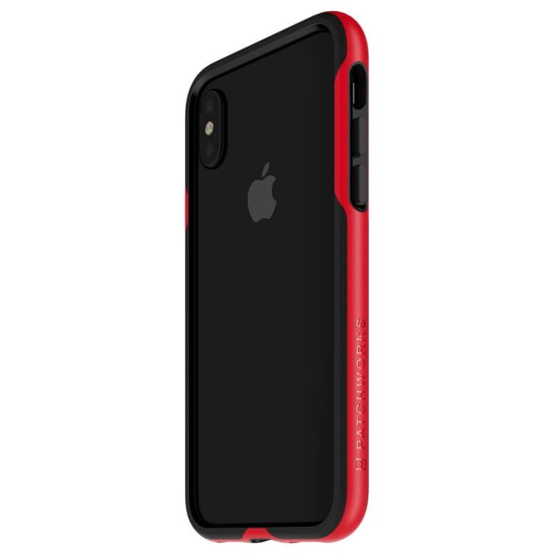 Удароустойчив хибриден бъмпер за iPhone XS, iPhone X (черен-червен) - Patchworks Level Silhouette | JAR Computers Удароустойчив хибриден бъмпер за iPhone XS, iPhone X (черен-червен) - Patchworks Level Silhouette
