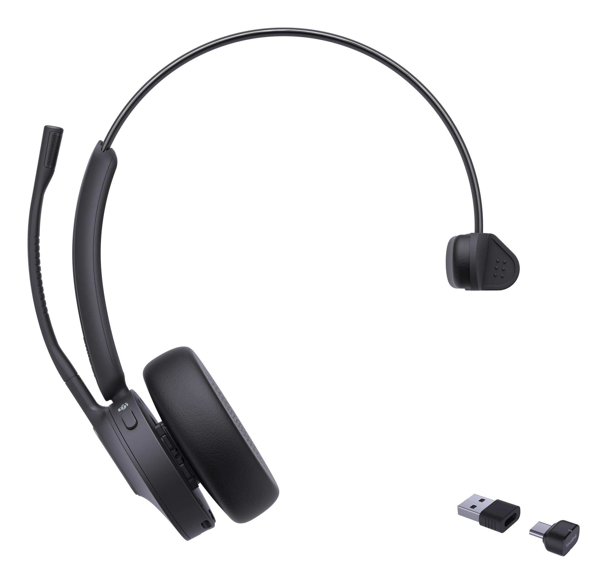 Yealink BH70 Mono Teams Слушалки Безжичен Лента за глава Офис/Център за обаждания USB Type-C / USB Type-A Bluetooth Черен
