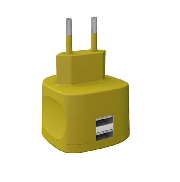 Захранване за ел. мрежа 3.4A с два USB изхода - Kit Fresh 3.4A Wall Charger (жълт) | JAR Computers Захранване за ел. мрежа 3.4A с два USB изхода - Kit Fresh 3.4A Wall Charger (жълт)