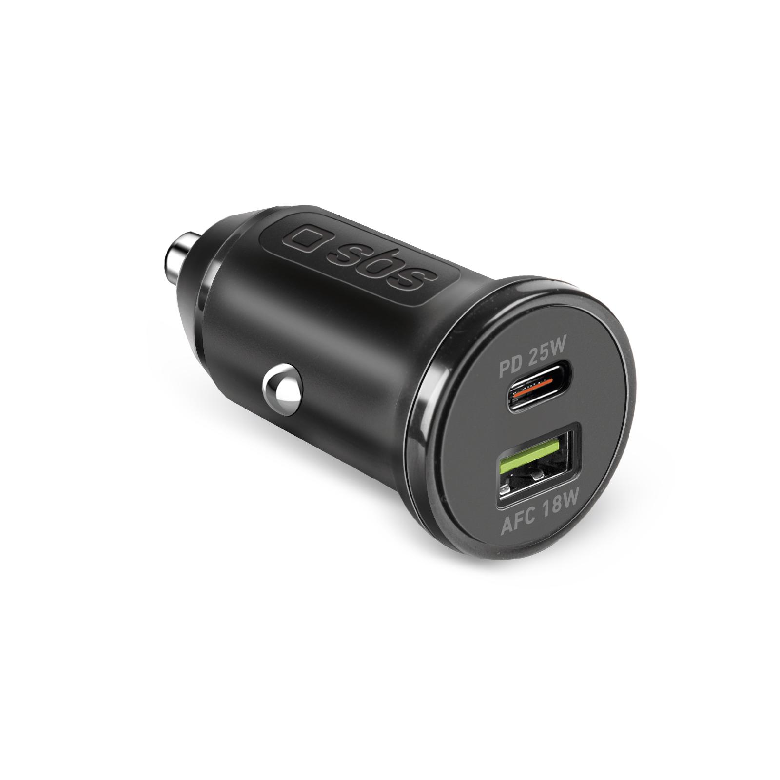 Зарядно за автомобил SBS 29067, PD25W-1x USB-C+18W-1x USB- A