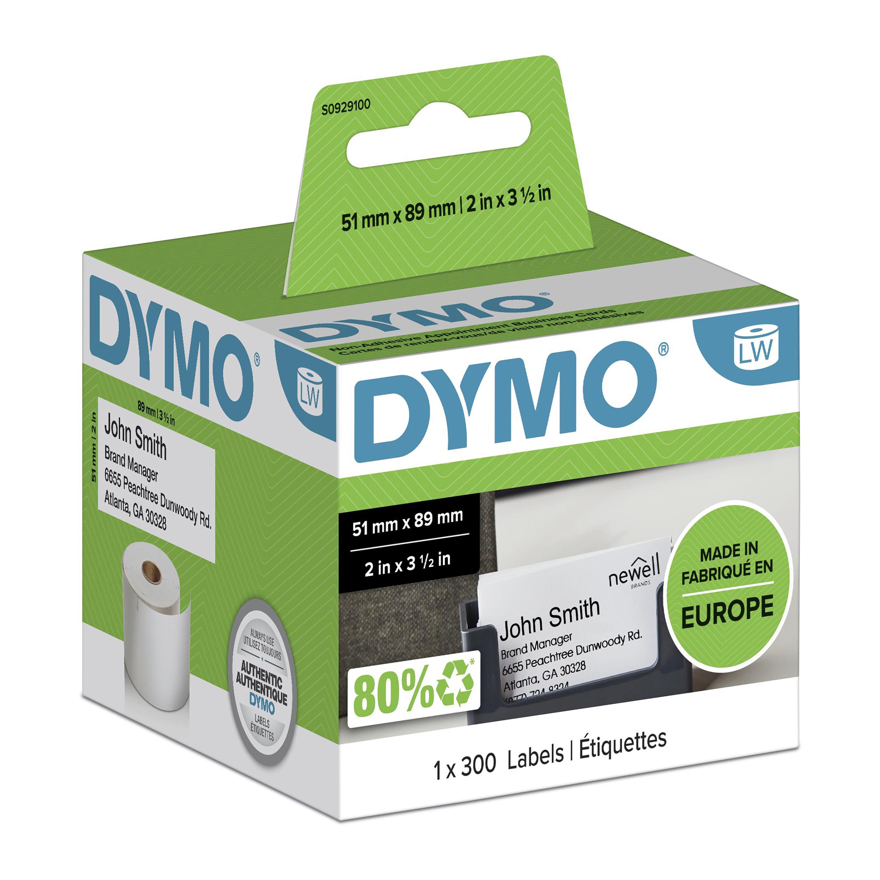 DYMO LW - Appointment / Name Badge Cards - 51 x 89 mm - S0929100 Бяла Незалепващ се етикет на принтер | JAR Computers DYMO LW - Appointment / Name Badge Cards - 51 x 89 mm - S0929100 Бяла Незалепващ се етикет на принтер