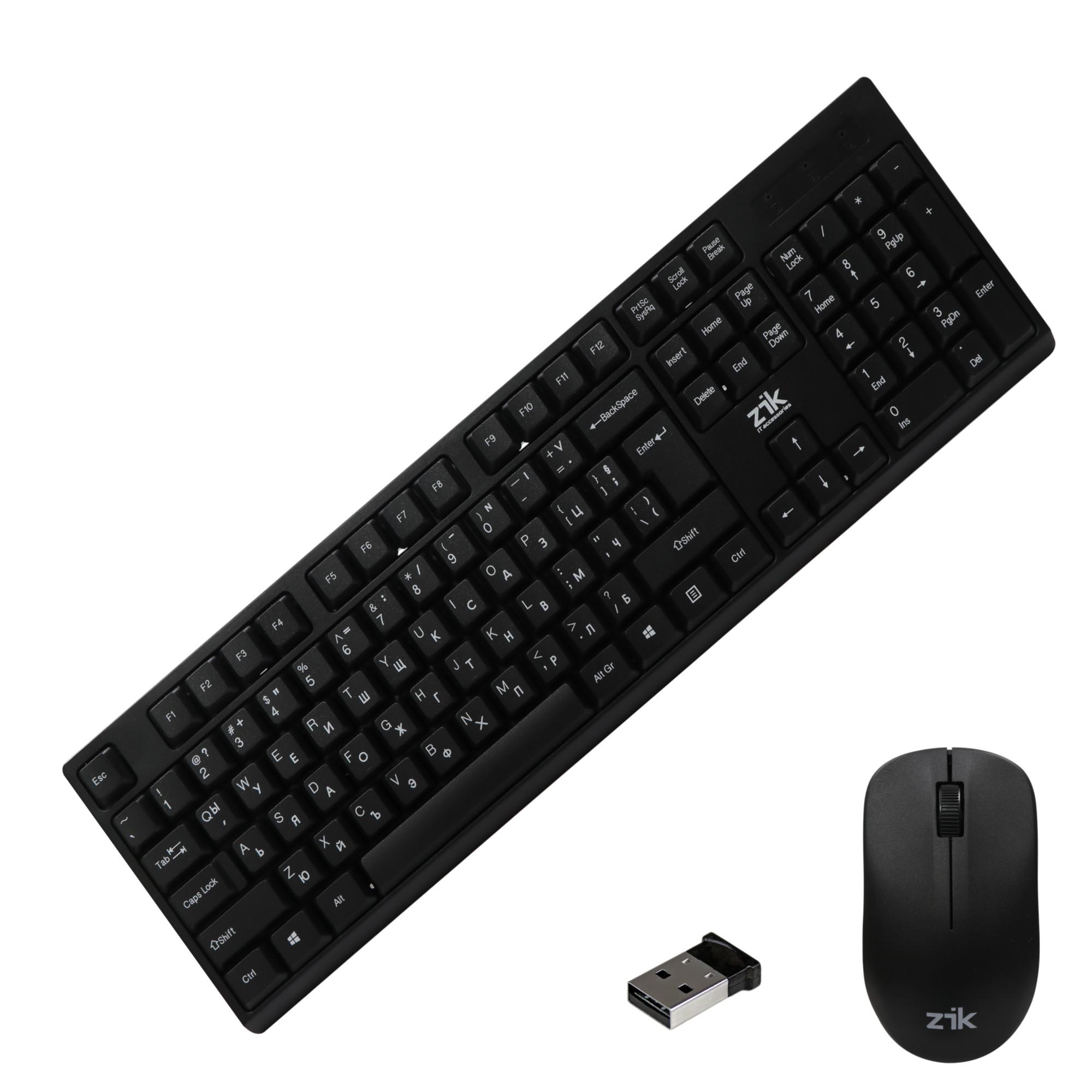 Комплект безжични клавиатура и мишка Zik WS5200, Кирилизирана по БДС | JAR Computers Комплект безжични клавиатура и мишка Zik WS5200, Кирилизирана по БДС
