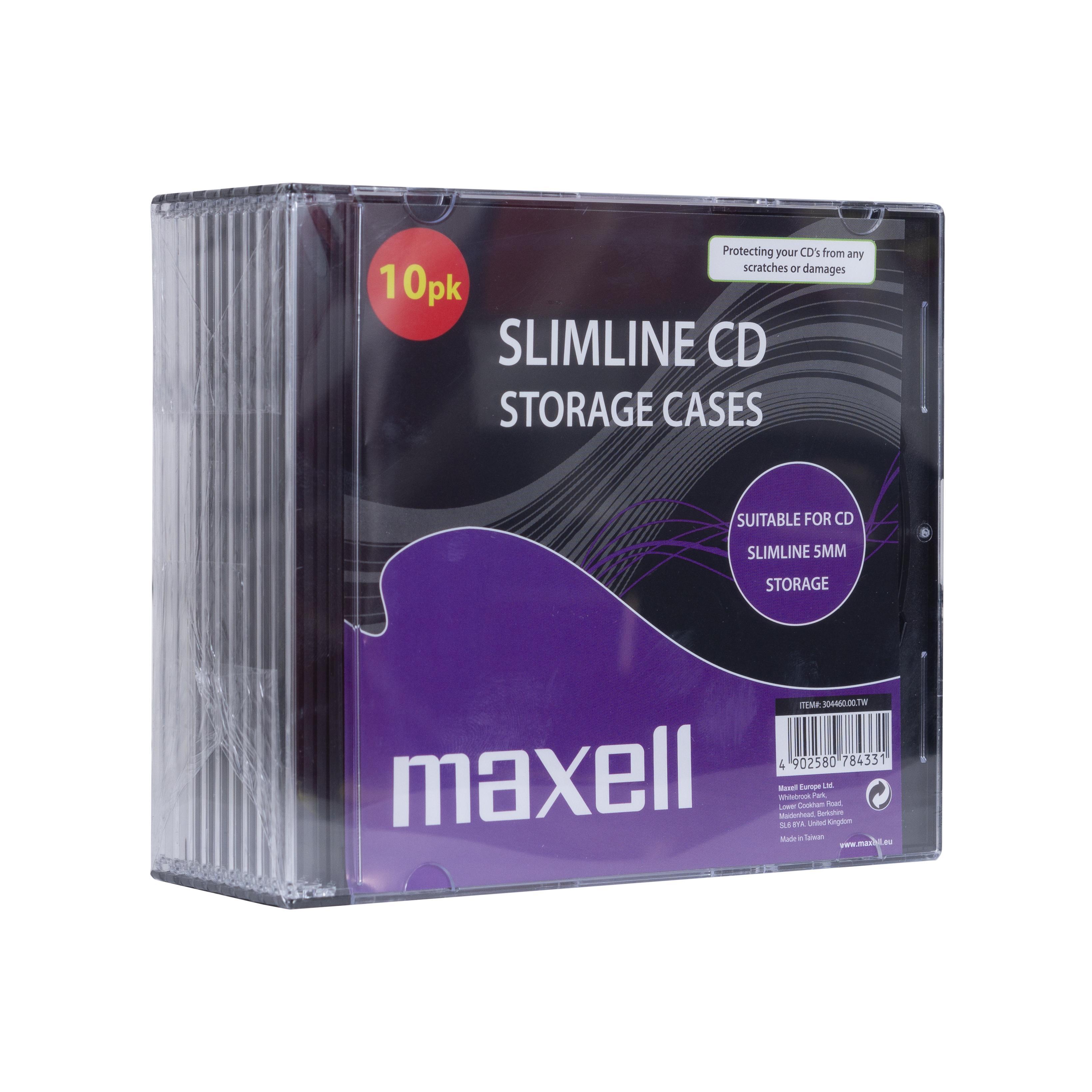 Кутийки за CD/DVD MAXELL Slim Black 10pk  /цена за 10 бр./