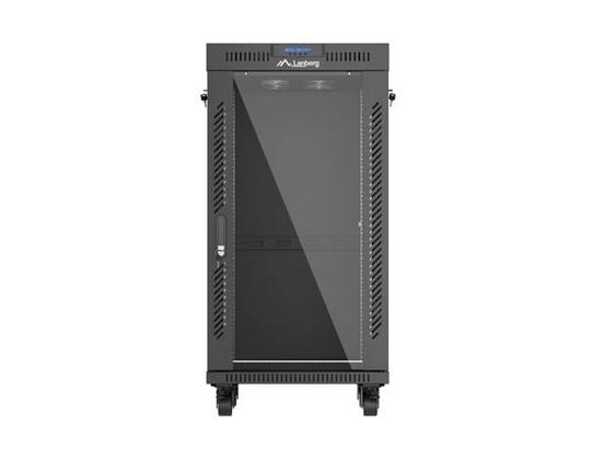 Lanberg Rack Cabinet 19" Free-Standing 22U/600X600 (FlAT Pack) With Glass Door LCD Black V2 | JAR Computers Lanberg Rack Cabinet 19" Free-Standing 22U/600X600 (FlAT Pack) With Glass Door LCD Black V2