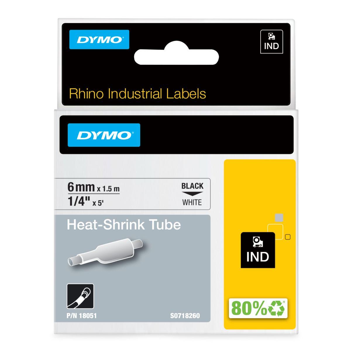 Лента за етикетни принтери Dymo Shrink tubing - 18051 - Black on White - PN 18051 | JAR Computers Лента за етикетни принтери Dymo Shrink tubing - 18051 - Black on White - PN 18051