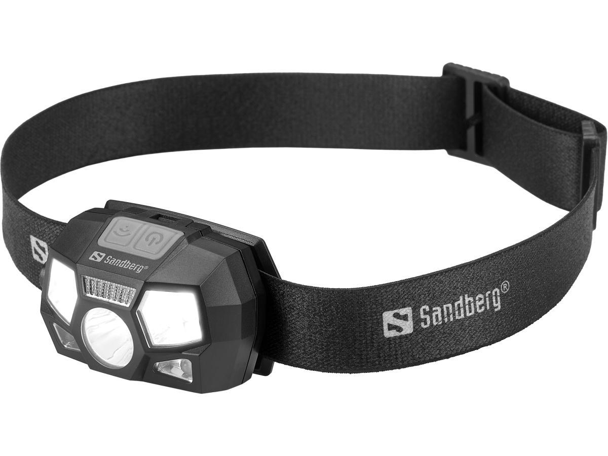 Sandberg Headlamp 5in1 Recharge Sensor Black Headband flashlight LED | JAR Computers Sandberg Headlamp 5in1 Recharge Sensor Black Headband flashlight LED