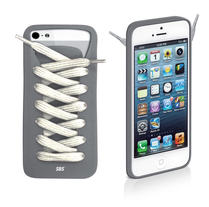 Силиконов кейс с връзки за обувки за iPhone 5, iPhone 5S, iPhone SE - SBS Cover Stringa (сив) | JAR Computers Силиконов кейс с връзки за обувки за iPhone 5, iPhone 5S, iPhone SE - SBS Cover Stringa (сив)