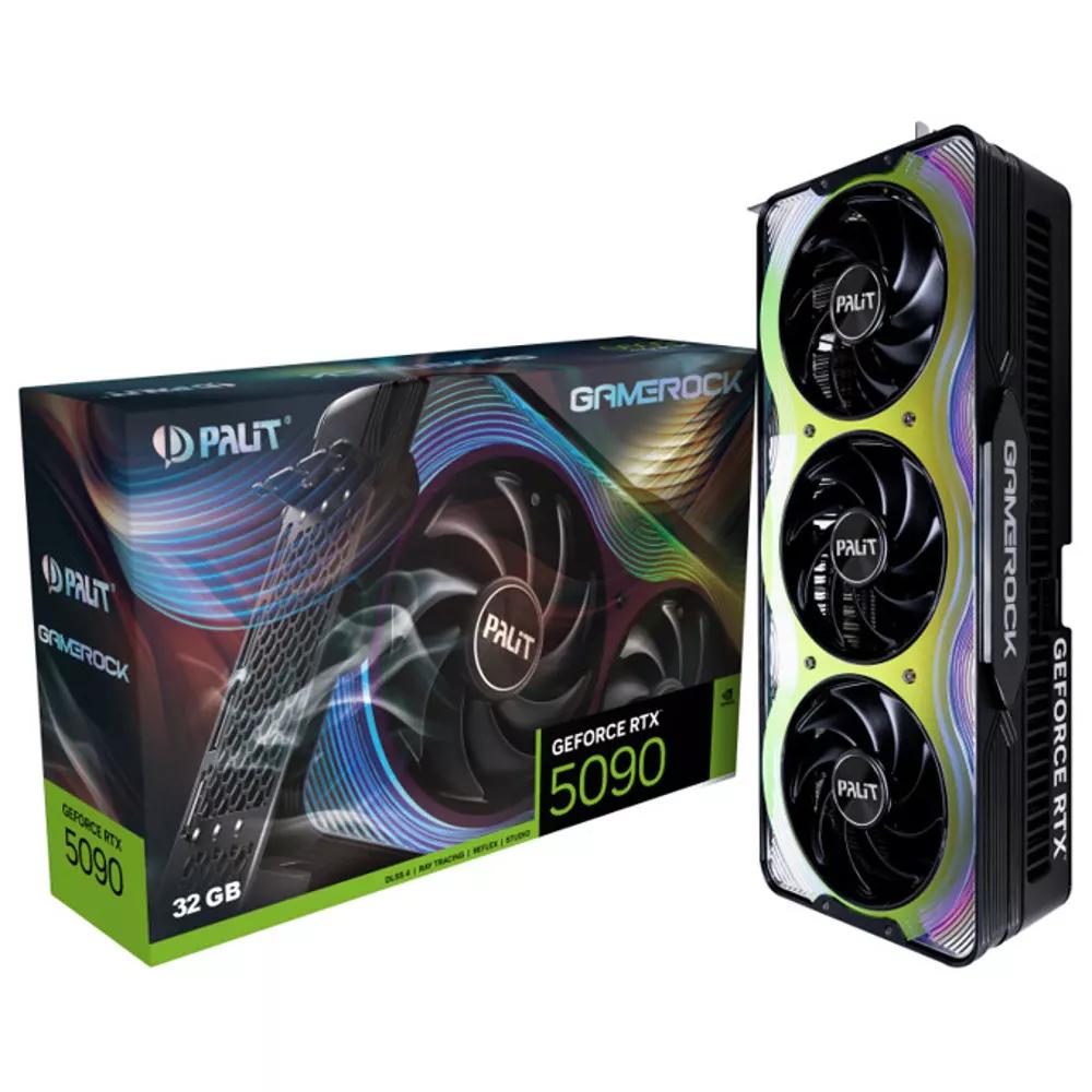 Видео карта Nvidia GF RTX 5090, 32GB, Palit GameRock, PCI-E 5.0, GDDR7, 512-bit, DisplayPort, HDMI, EAN 4710562244854, NE75090019R5-GB2020G | JAR Computers Видео карта Nvidia GF RTX 5090, 32GB, Palit GameRock, PCI-E 5.0, GDDR7, 512-bit, DisplayPort, HDMI, EAN 4710562244854, NE75090019R5-GB2020G
