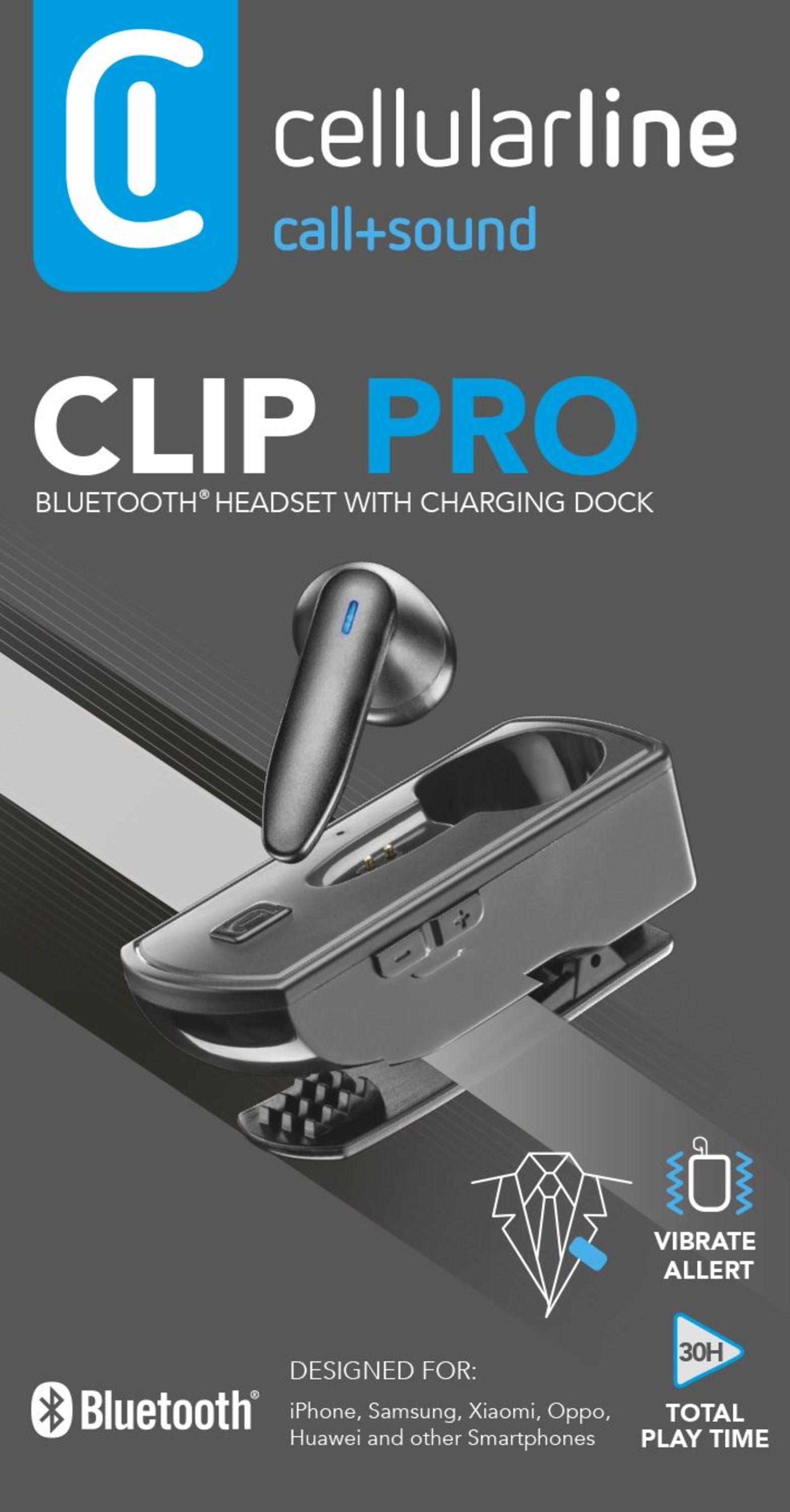Bluetooth моно слушалка Clip Pro черна