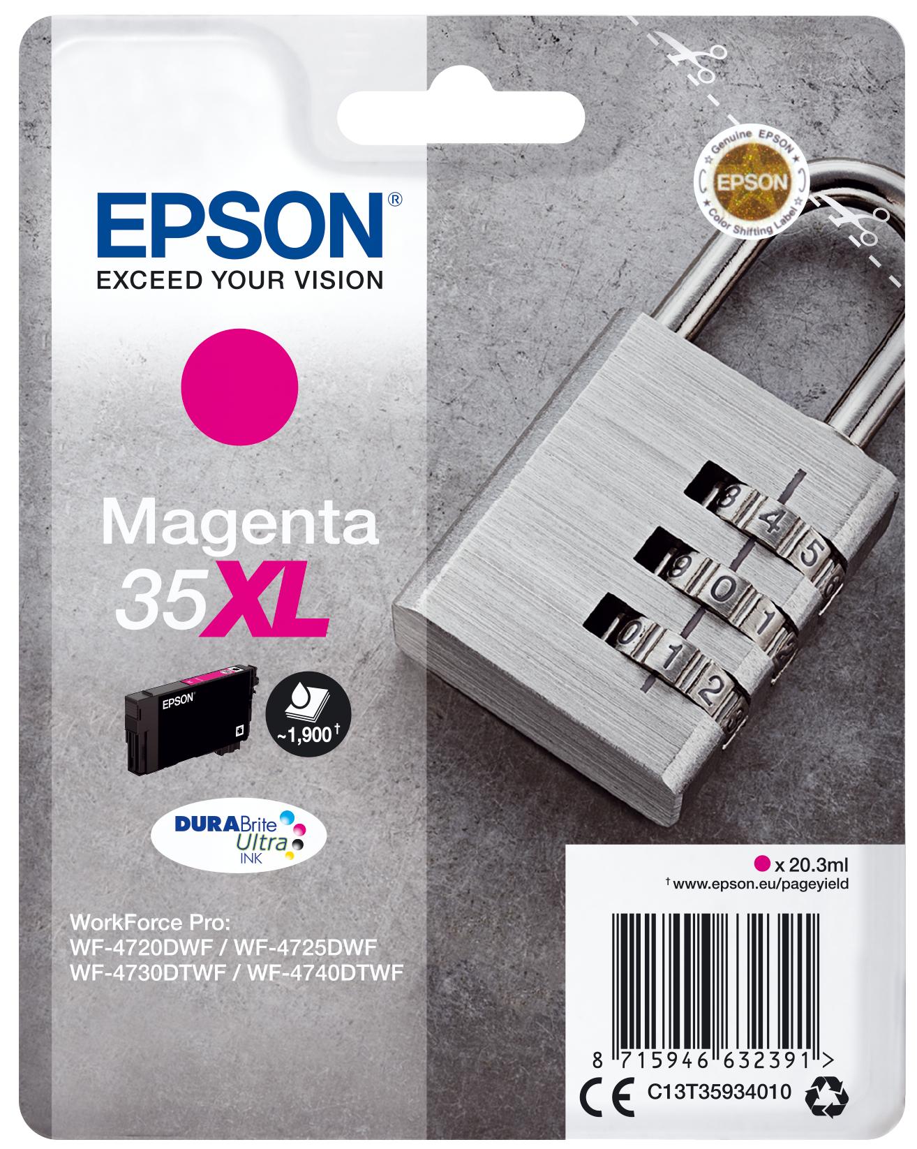 Глава за Epson WorkForce Pro WF-4720 Series - Ink - /35XL/ / C13T35934010 - Magenta - XL - PN C13T35934010 | JAR Computers Глава за Epson WorkForce Pro WF-4720 Series - Ink - /35XL/ / C13T35934010 - Magenta - XL - PN C13T35934010