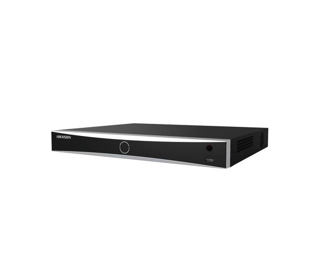 HikVision 16-ch 1U K Series AcuSense 4K NVR, Up to 2-ch@12 MP (2x12 MP/4x8 MP/8x4 MP/16x1080p), H.265+, 2 SATA HDD up to 16TB each, 2x USB 2.0; Video input: HDMI 1-ch, 4K (3840x2160)/30 Hz, VGA 1-ch, 1920x1080/60 Hz, Audio Output: 1-ch,RCA (Linear,1kOhm)