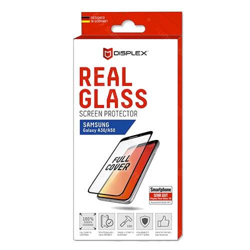 Калено стъклено защитно покритие за дисплея на Samsung Galaxy A30, A30s, A50, A50s - Displex Real Glass 10H Protector 3D Full Cover (черен-прозрачен) | JAR Computers Калено стъклено защитно покритие за дисплея на Samsung Galaxy A30, A30s, A50, A50s - Displex Real Glass 10H Protector 3D Full Cover (черен-прозрачен)