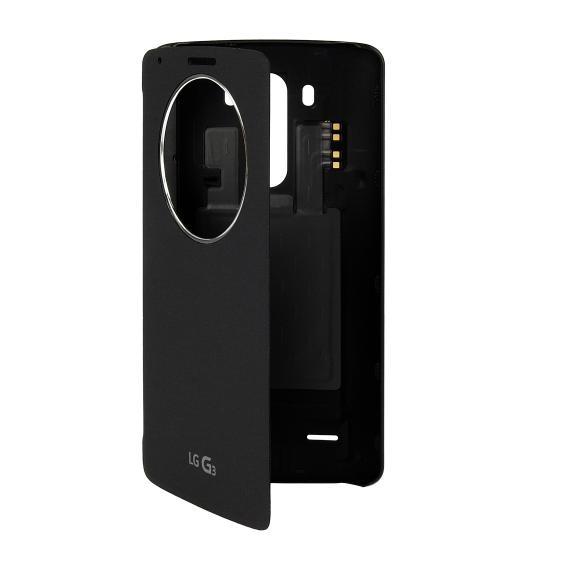 Оригинален кожен калъф (за безжично захранване) с отвор за LG G3 - LG Quick Circle Case CCF-340G (черен) | JAR Computers Оригинален кожен калъф (за безжично захранване) с отвор за LG G3 - LG Quick Circle Case CCF-340G (черен)