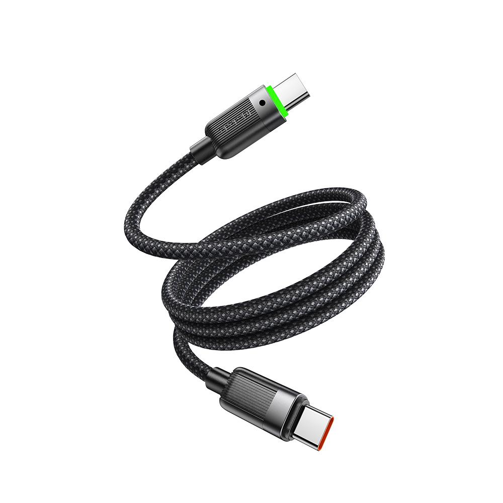 USB-C към USB-C кабел Xmart, Магнитно навиване, 3A, 60W, 1.2м, Черен | JAR Computers USB-C към USB-C кабел Xmart, Магнитно навиване, 3A, 60W, 1.2м, Черен