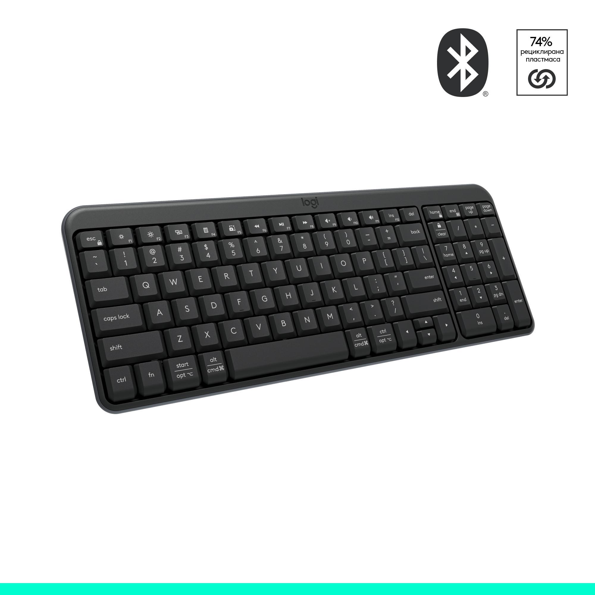 Безжична клавиатура Logitech K250 Graphite - Кирилизирана | JAR Computers Безжична клавиатура Logitech K250 Graphite - Кирилизирана