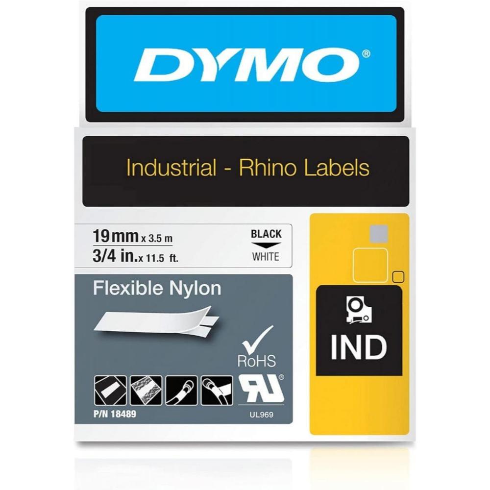 DYMO RHINO D18489 19MM X 3.5Μ FLEXIBLE NYLON WHITE (18489) (DYM18489)