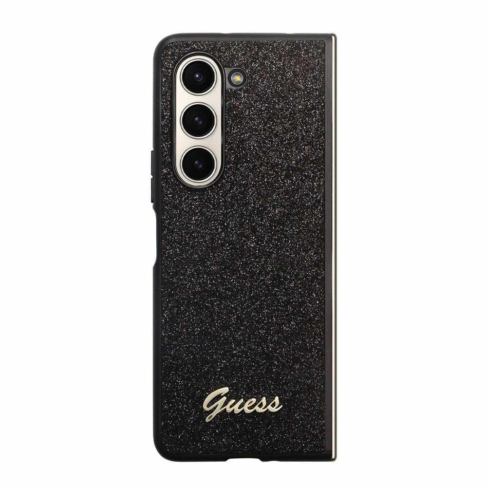 Хибриден удароустойчив кейс за Samsung Galaxy Z Fold5 - Guess Glitter Flakes Metal Logo Case (черен) | JAR Computers Хибриден удароустойчив кейс за Samsung Galaxy Z Fold5 - Guess Glitter Flakes Metal Logo Case (черен)