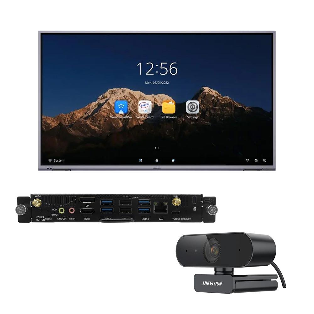 Интерактивен дисплей Hikvision DS-D5B65RB/C, 65'', в комплект с OPS Компютърен модул, Intel Core i5, 256 GB SSD, 8 GB RAM, и Уеб камера DS-U02P | JAR Computers Интерактивен дисплей Hikvision DS-D5B65RB/C, 65'', в комплект с OPS Компютърен модул, Intel Core i5, 256 GB SSD, 8 GB RAM, и Уеб камера DS-U02P