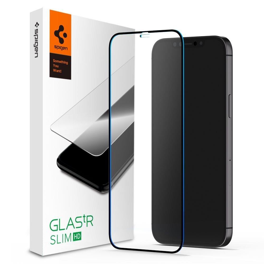 Калено стъклено защитно покритие за дисплея на iPhone 12, iPhone 12 Pro - Spigen Glass.Tr Slim Full Cover Tempered Glass (черен-прозрачен) | JAR Computers Калено стъклено защитно покритие за дисплея на iPhone 12, iPhone 12 Pro - Spigen Glass.Tr Slim Full Cover Tempered Glass (черен-прозрачен)