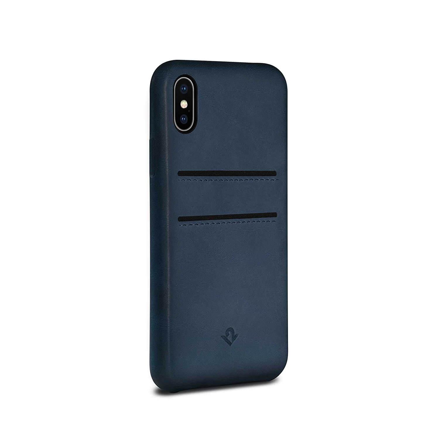 Кожен (естествена кожа) кейс за iPhone XS, iPhone X - TwelveSouth Relaxed Wallet Leather Clip (тъмносин) | JAR Computers Кожен (естествена кожа) кейс за iPhone XS, iPhone X - TwelveSouth Relaxed Wallet Leather Clip (тъмносин)