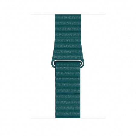 Оригинална кожена каишка за Apple Watch 42мм, 44мм, 45мм - Apple Peacock Leather Loop Large (зелен) | JAR Computers Оригинална кожена каишка за Apple Watch 42мм, 44мм, 45мм - Apple Peacock Leather Loop Large (зелен)