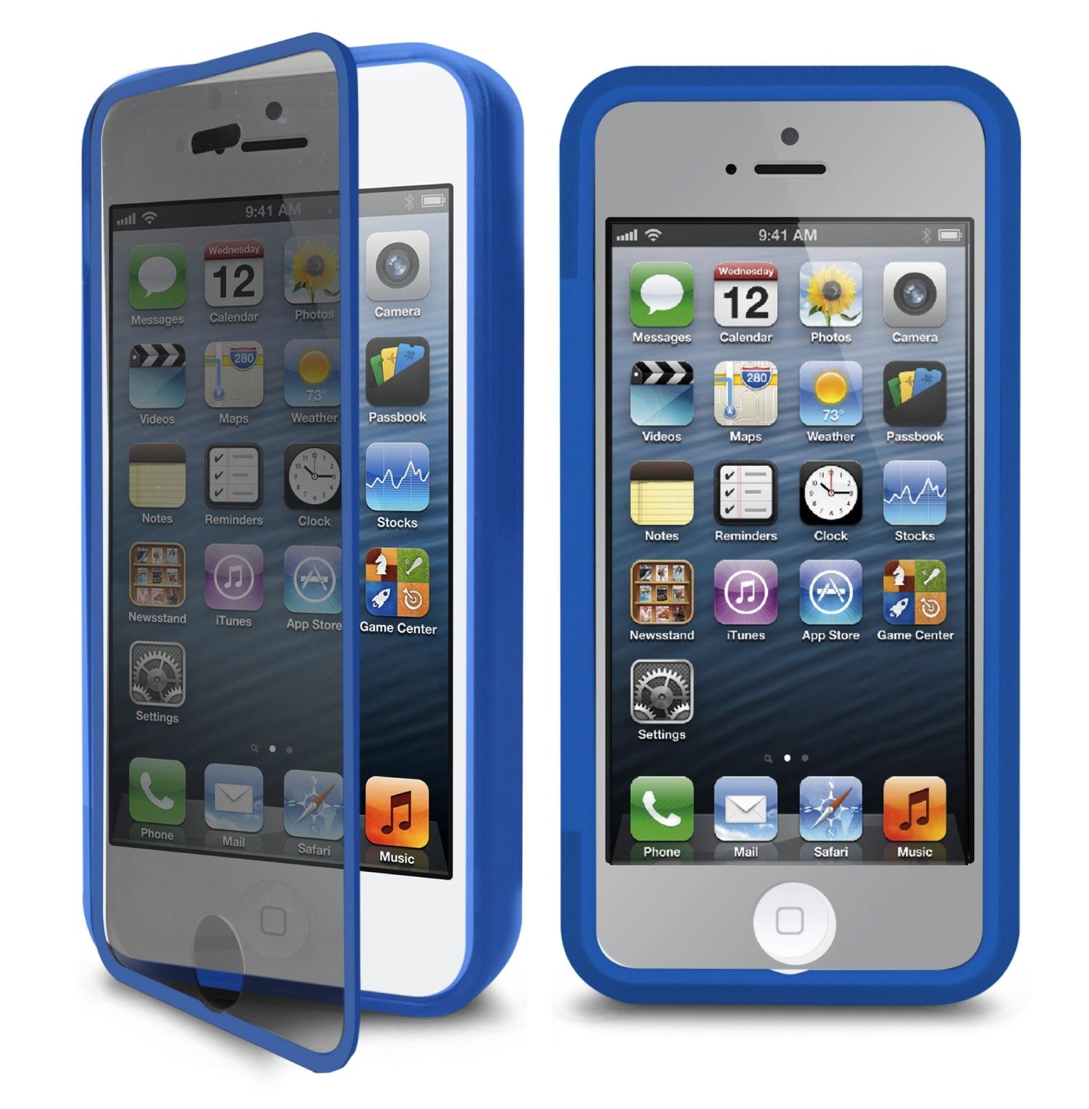 Силиконов кейс със защитна мембрана за дисплея за iPhone 5, iPhone 5S, iPhone SE - SBS Case Touch (син) | JAR Computers Силиконов кейс със защитна мембрана за дисплея за iPhone 5, iPhone 5S, iPhone SE - SBS Case Touch (син)