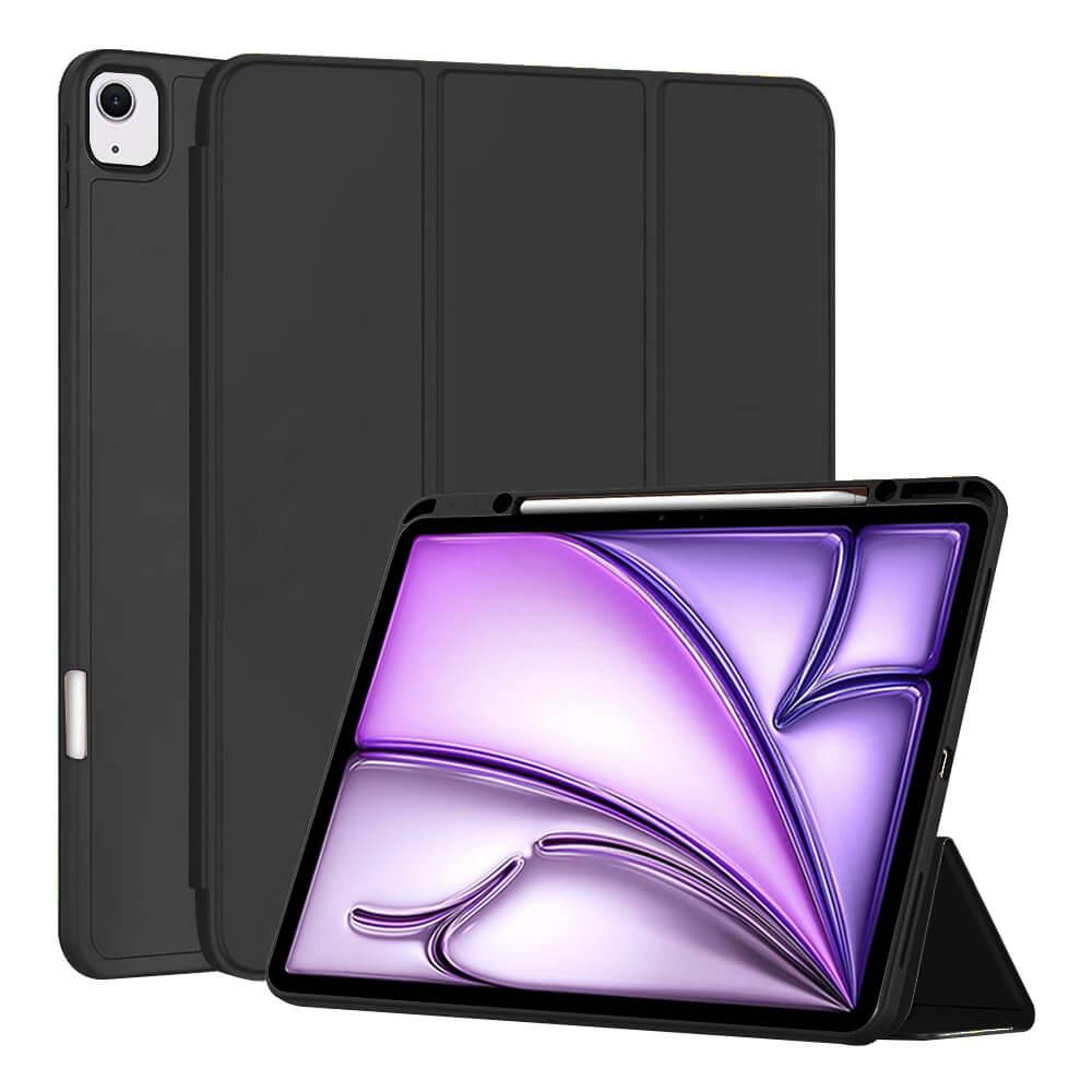 Techsuit Flex Trifold Case - термополиуретанов (TPU) кейс и поставка за iPad Air 13 (2024) (черен)