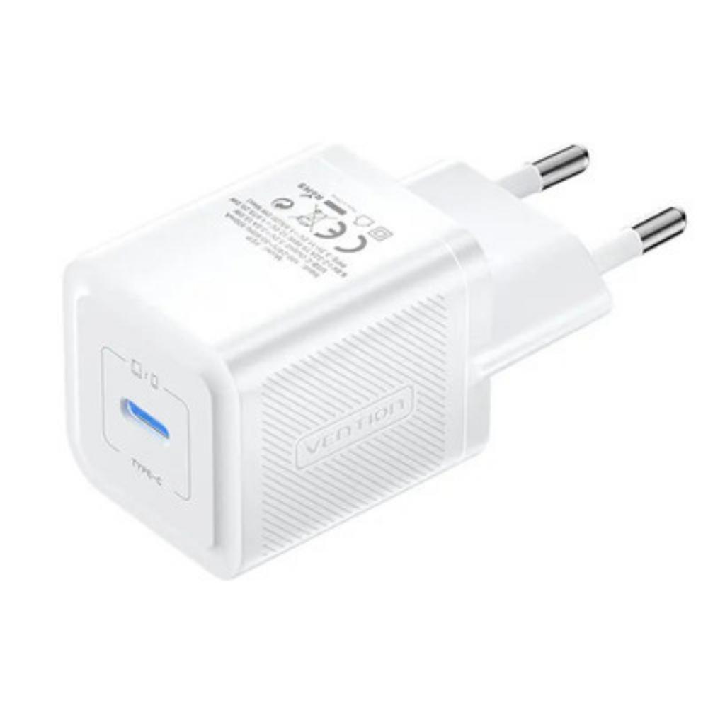 VENTION 1-Port USB-C GaN Charger (20W) EU-Plug White (FEPW0-EU) (VENFEPW0-EU) | JAR Computers VENTION 1-Port USB-C GaN Charger (20W) EU-Plug White (FEPW0-EU) (VENFEPW0-EU)