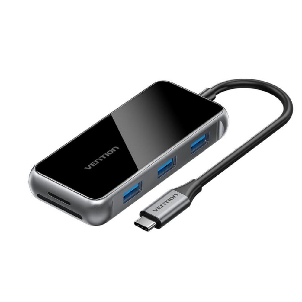 VENTION USB-C to HDMI/USB 3.0x3/SD/TF/PD Docking Station 0.15M Gray Mirrored Surface Type (TFMHB) (VENTFMHB) | JAR Computers VENTION USB-C to HDMI/USB 3.0x3/SD/TF/PD Docking Station 0.15M Gray Mirrored Surface Type (TFMHB) (VENTFMHB)